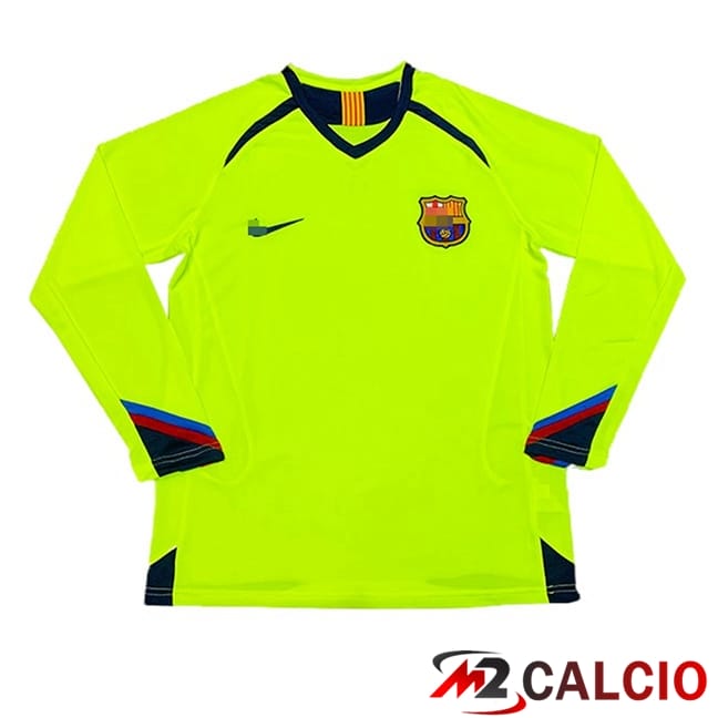 Maglie Calcio Personalizzate,Tute Calcio Squadre,Maglia Nazionale Italiana Calcio | Maglie Calcio FC Barcellona Retro Seconda Manica Lunga Verde 2005-2006