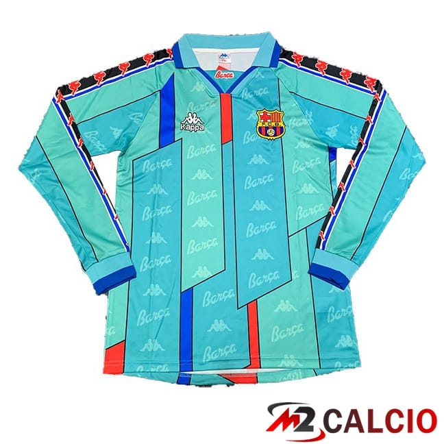Maglie Calcio Personalizzate,Tute Calcio Squadre,Maglia Nazionale Italiana Calcio | Maglie Calcio FC Barcellona Retro Seconda Manica Lunga Blu 1996-1997