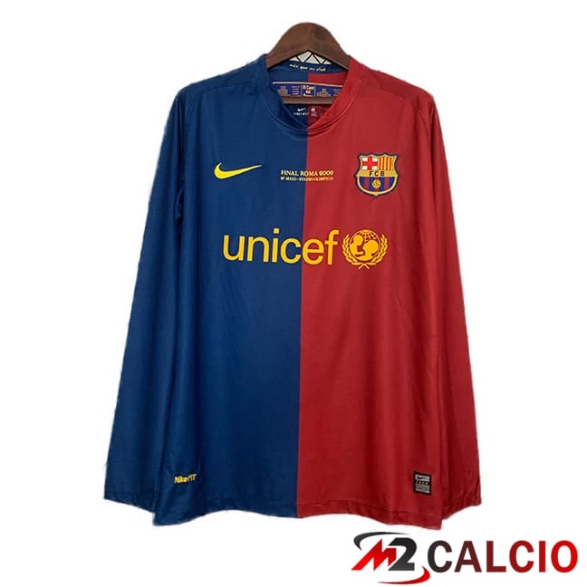 Maglie Calcio Personalizzate,Tute Calcio Squadre,Maglia Nazionale Italiana Calcio | Maglie Calcio FC Barcellona Champions League Retro Prima Manica Lunga Rosso Blu 2008-2009