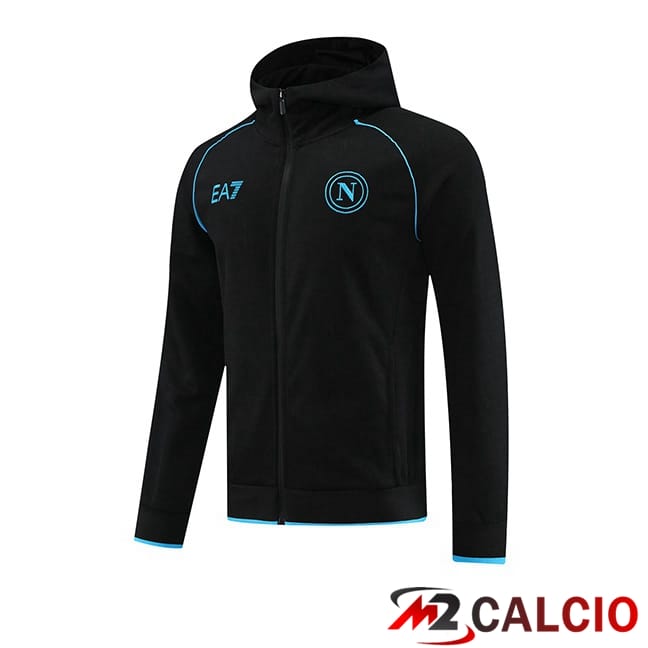 Maglie Calcio Personalizzate,Tute Calcio Squadre,Maglia Nazionale Italiana Calcio | Giacca A Vento SSC Napoli Nero 2024/2025