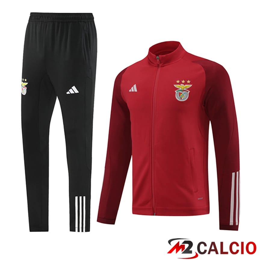 Maglie Calcio Personalizzate,Tute Calcio Squadre,Maglia Nazionale Italiana Calcio | Insieme Tuta Calcio - Giacca Benfica Rosso/Nero 2023/2024
