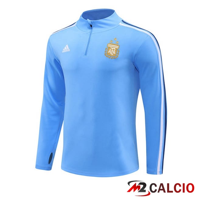 Maglie Calcio Personalizzate,Tute Calcio Squadre,Maglia Nazionale Italiana Calcio | Felpa Allenamento Argentina Blu 2024/2025