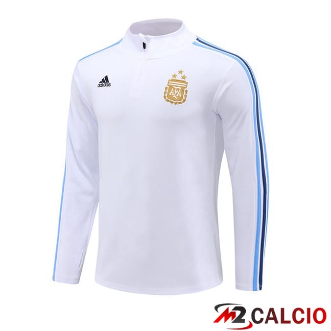 Maglie Calcio Personalizzate,Tute Calcio Squadre,Maglia Nazionale Italiana Calcio | Felpa Allenamento Argentina Bianco 2024/2025