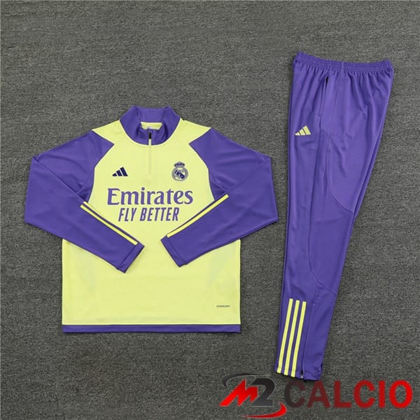 Insieme Tuta Calcio Real Madrid Giallo Viola 2024/2025