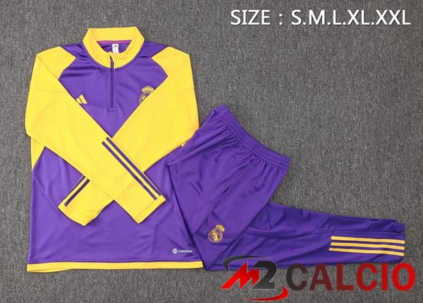 Insieme Tuta Calcio Real Madrid Viola Giallo 2024/2025