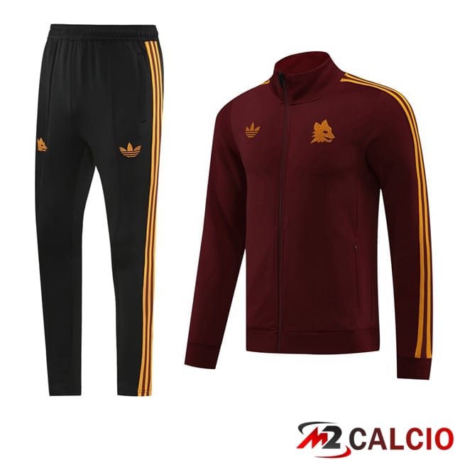 Maglie Calcio Personalizzate,Tute Calcio Squadre,Maglia Nazionale Italiana Calcio | Insieme Tuta Calcio - Giacca AS Roma Rosso 2024/2025