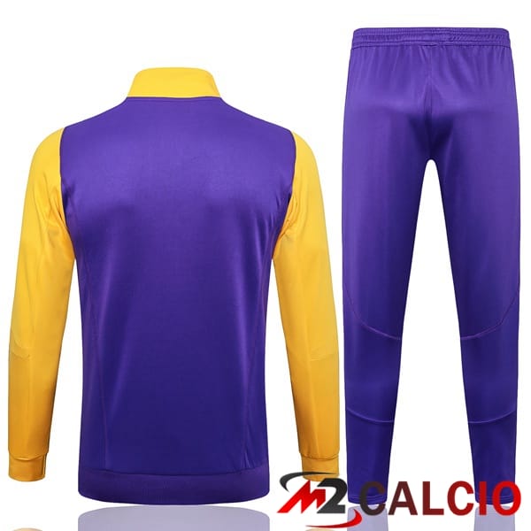 Insieme Tuta Calcio - Giacca Real Madrid Viola Giallo 2024/2025