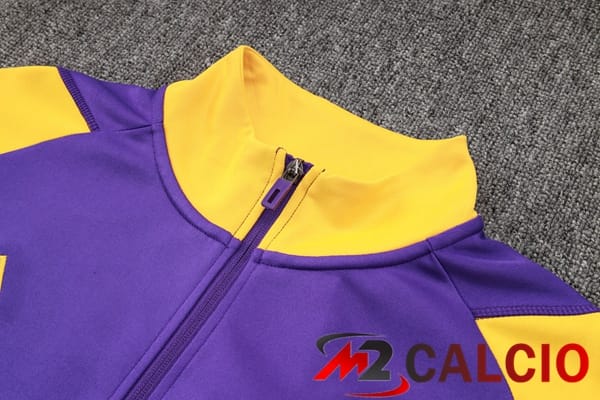 Insieme Tuta Calcio - Giacca Real Madrid Viola Giallo 2024/2025