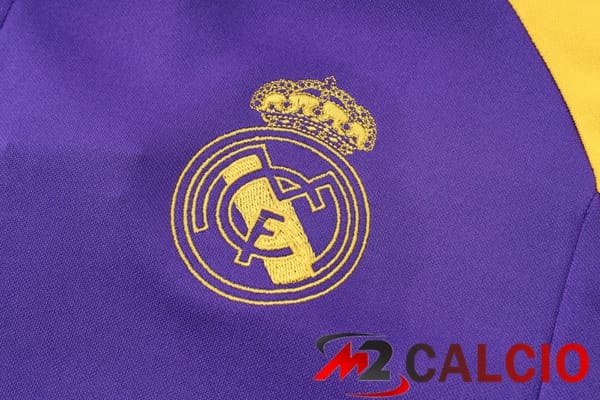 Insieme Tuta Calcio - Giacca Real Madrid Viola Giallo 2024/2025