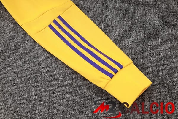 Insieme Tuta Calcio - Giacca Real Madrid Viola Giallo 2024/2025