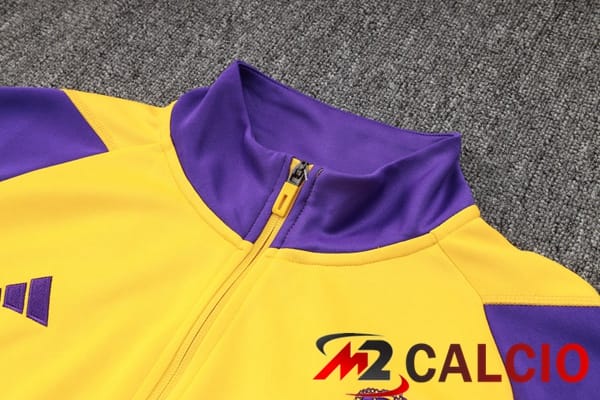 Insieme Tuta Calcio - Giacca Real Madrid Giallo Viola 2024/2025