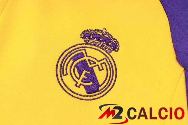 Insieme Tuta Calcio - Giacca Real Madrid Giallo Viola 2024/2025