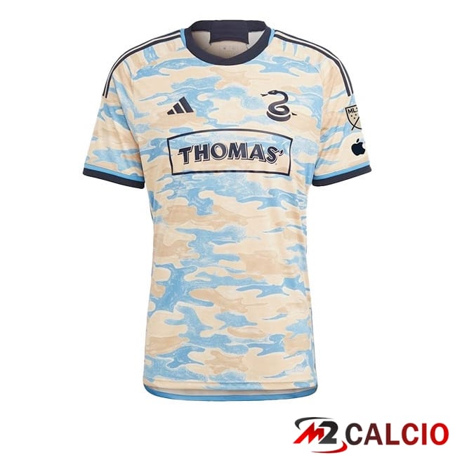 Maglie Calcio Personalizzate,Tute Calcio Squadre,Maglia Nazionale Italiana Calcio | Maglie Calcio Philadelphia Union Seconda Giallo Bianco 2024/2025