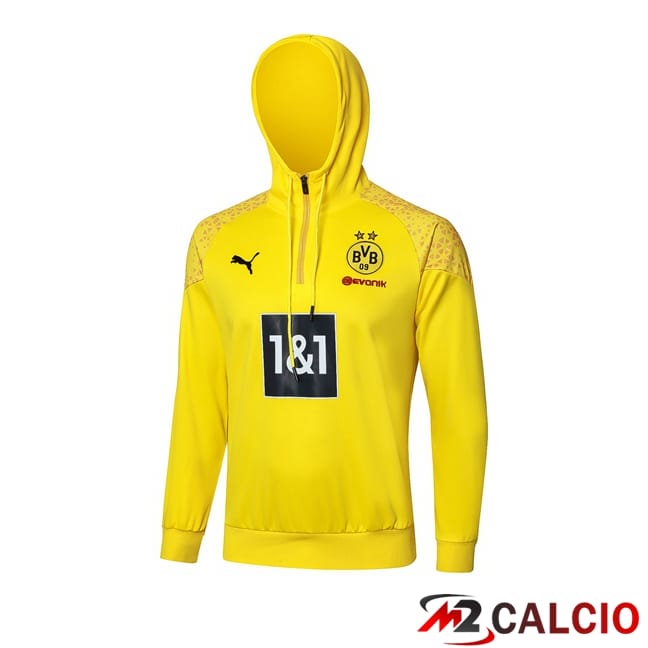 Maglie Calcio Personalizzate,Tute Calcio Squadre,Maglia Nazionale Italiana Calcio | Felpa Cappuccio Dortmund BVB Giallo 2024/2025