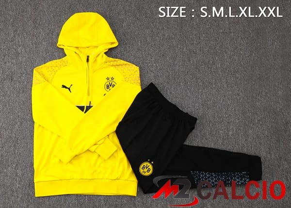 Tuta Calcio - Felpa Cappuccio Dortmund BVB Giallo 2024/2025