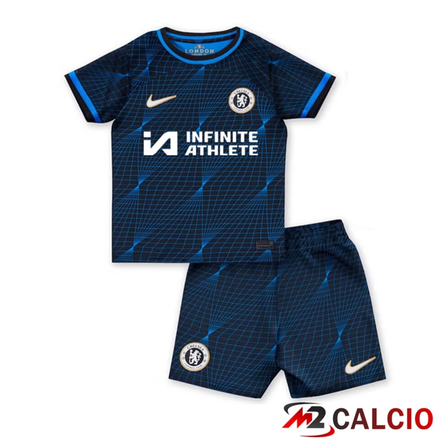 Maglie Calcio Personalizzate,Tute Calcio Squadre,Maglia Nazionale Italiana Calcio | Maglie Calcio FC Chelsea Bambino Sponsor Seconda 2023/2024