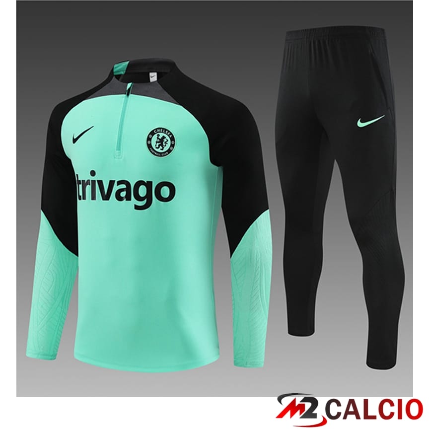 Maglie Calcio Personalizzate,Tute Calcio Squadre,Maglia Nazionale Italiana Calcio | Insieme Tuta Calcio FC Chelsea Bambino Verde/Nero 2023/2024