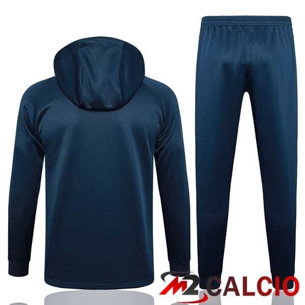 Tuta Calcio - Felpa Cappuccio Brasile Blu Reale 2024/2025