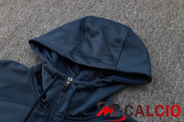 Tuta Calcio - Felpa Cappuccio Brasile Blu Reale 2024/2025