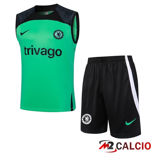 Canotta Allenamento FC Chelsea + Pantaloncini Verde 2024/2025