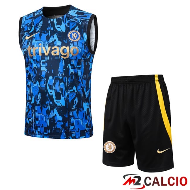 Canotta Allenamento FC Chelsea + Pantaloncini Blu 2024/2025