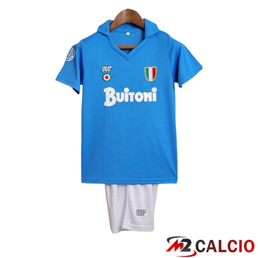 Maglie Calcio Personalizzate,Tute Calcio Squadre,Maglia Nazionale Italiana Calcio | Maglie Calcio SSC Napoli Retro Bambino Prima 1987/1988