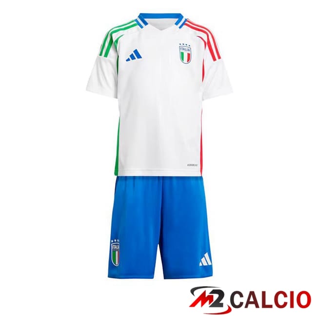 Maglie Calcio Personalizzate,Tute Calcio Squadre,Maglia Nazionale Italiana Calcio | Maglie Calcio Italia Bambino Seconda Bianco 2024/2025