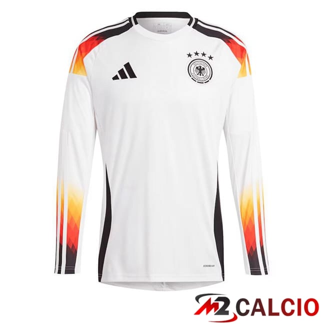 Maglie Calcio Personalizzate,Tute Calcio Squadre,Maglia Nazionale Italiana Calcio | Maglie Calcio Germania Prima Manica Lunga Bianco 2024/2025
