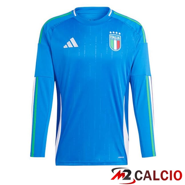 Maglie Calcio Personalizzate,Tute Calcio Squadre,Maglia Nazionale Italiana Calcio | Maglie Calcio Italia Prima Manica Lunga Blu 2024/2025