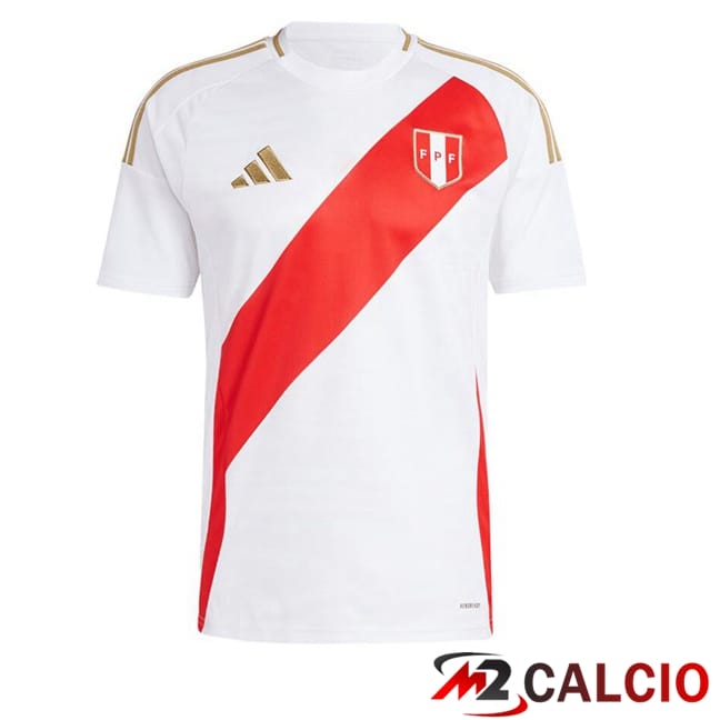 Maglie Calcio Personalizzate,Tute Calcio Squadre,Maglia Nazionale Italiana Calcio | Maglie Calcio Perù Prima Bianco 2024/2025
