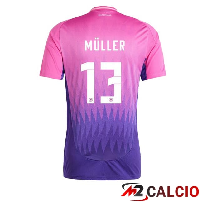 Maglie Calcio Personalizzate,Tute Calcio Squadre,Maglia Nazionale Italiana Calcio | Maglie Calcio Germania (MÜLLER 13) Seconda Rosa Viola 2024/2025