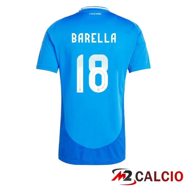 Maglie Calcio Personalizzate,Tute Calcio Squadre,Maglia Nazionale Italiana Calcio | Maglie Calcio Italia (BARELLA 18) Prima Blu 2024/2025