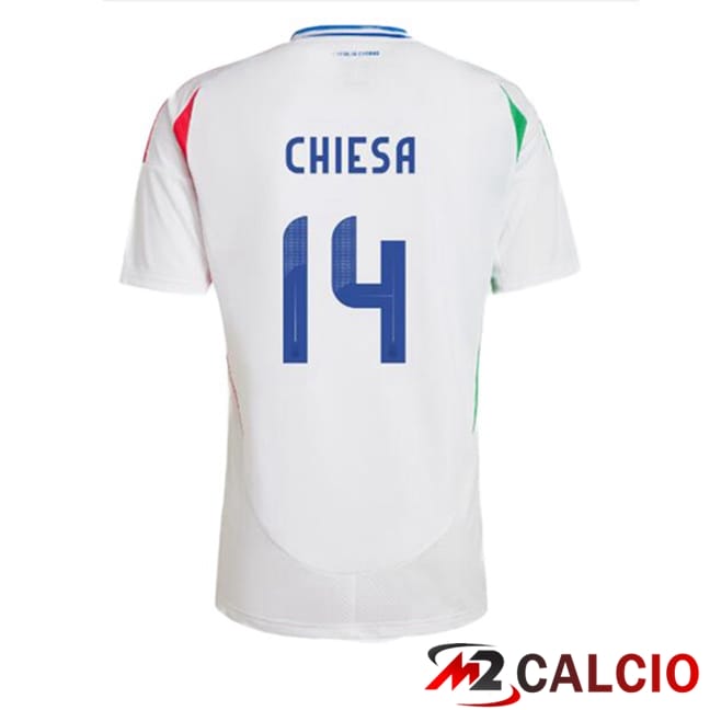 Maglie Calcio Personalizzate,Tute Calcio Squadre,Maglia Nazionale Italiana Calcio | Maglie Calcio Italia (CHIESA 14) Seconda Bianco 2024/2025