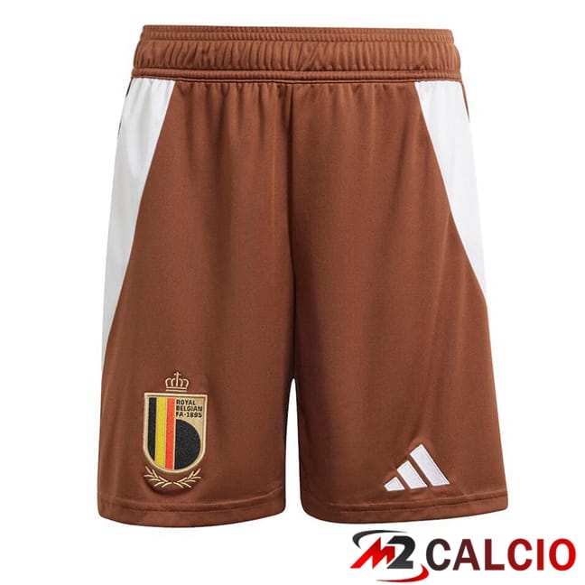 Maglie Calcio Personalizzate,Tute Calcio Squadre,Maglia Nazionale Italiana Calcio | Pantaloncini Calcio Belgio Seconda Marrone 2024/2025