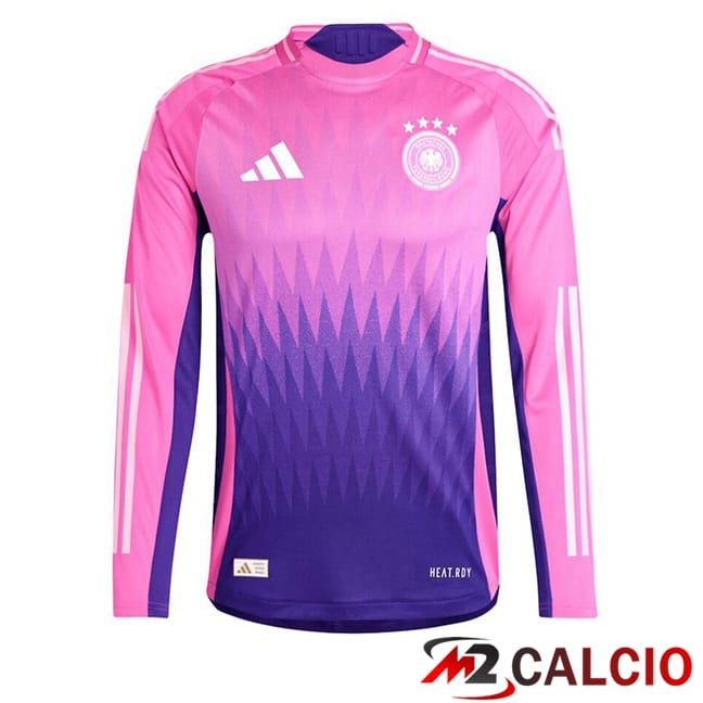 Maglie Calcio Personalizzate,Tute Calcio Squadre,Maglia Nazionale Italiana Calcio | Maglie Calcio Germania Seconda Manica Lunga Rosa Viola UEFA Euro 2024