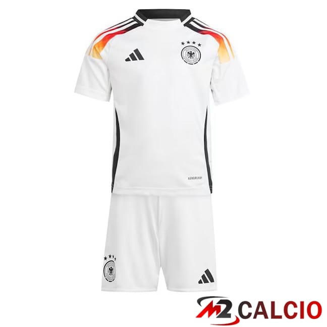 Maglie Calcio Personalizzate,Tute Calcio Squadre,Maglia Nazionale Italiana Calcio | Maglie Calcio Germania Bambino Prima Bianco UEFA Euro 2024