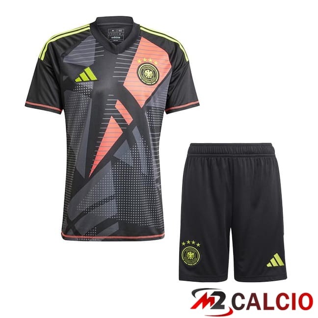 Maglie Calcio Personalizzate,Tute Calcio Squadre,Maglia Nazionale Italiana Calcio | Maglie Calcio Germania Bambino Portiere Nero UEFA Euro 2024