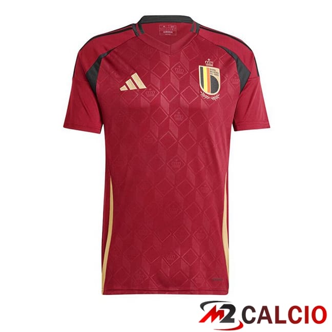Maglie Calcio Personalizzate,Tute Calcio Squadre,Maglia Nazionale Italiana Calcio | Maglie Calcio Belgio Prima Rosso UEFA Euro 2024