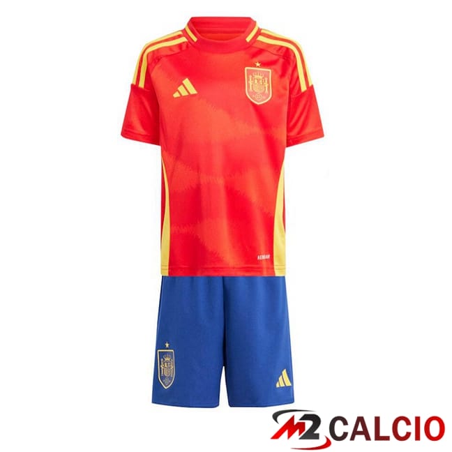 Maglie Calcio Personalizzate,Tute Calcio Squadre,Maglia Nazionale Italiana Calcio | Maglie Calcio Spagna Bambino Prima Rosso UEFA Euro 2024