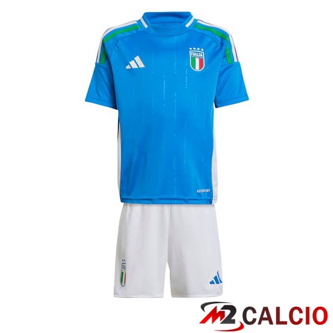 Maglie Calcio Personalizzate,Tute Calcio Squadre,Maglia Nazionale Italiana Calcio | Maglie Calcio Italia Bambino Prima Blu UEFA Euro 2024