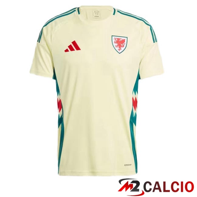 Maglie Calcio Personalizzate,Tute Calcio Squadre,Maglia Nazionale Italiana Calcio | Maglie Calcio Galles Seconda Giallo UEFA Euro 2024