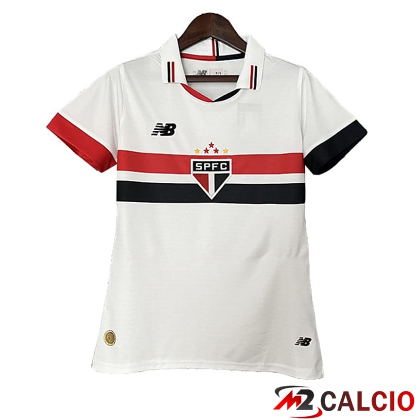 Maglie Calcio Personalizzate,Tute Calcio Squadre,Maglia Nazionale Italiana Calcio | Maglie Calcio Sao Paulo FC Donna Prima 2024/2025