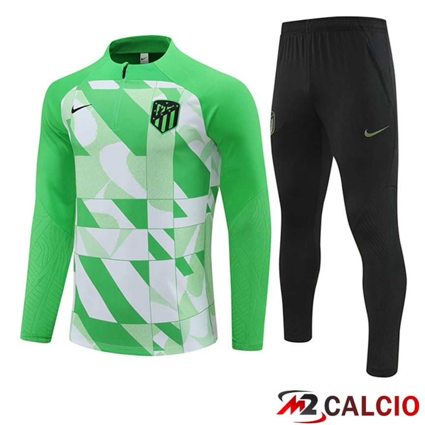 Maglie Calcio Personalizzate,Tute Calcio Squadre,Maglia Nazionale Italiana Calcio | Tuta Calcio Atletico Madrid Verde/Bianco 2024/2025