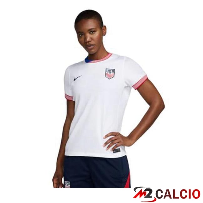 Maglie Calcio Personalizzate,Tute Calcio Squadre,Maglia Nazionale Italiana Calcio | Maglie Calcio USA Donna Prima Bianco 2024/2025