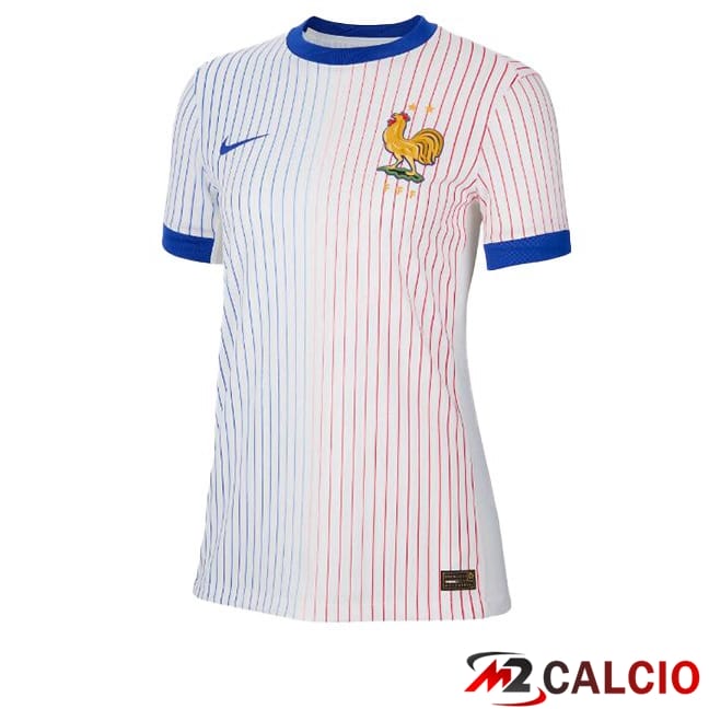 Maglie Calcio Personalizzate,Tute Calcio Squadre,Maglia Nazionale Italiana Calcio | Maglie Calcio Francia Donna Seconda Bianco 2024/2025