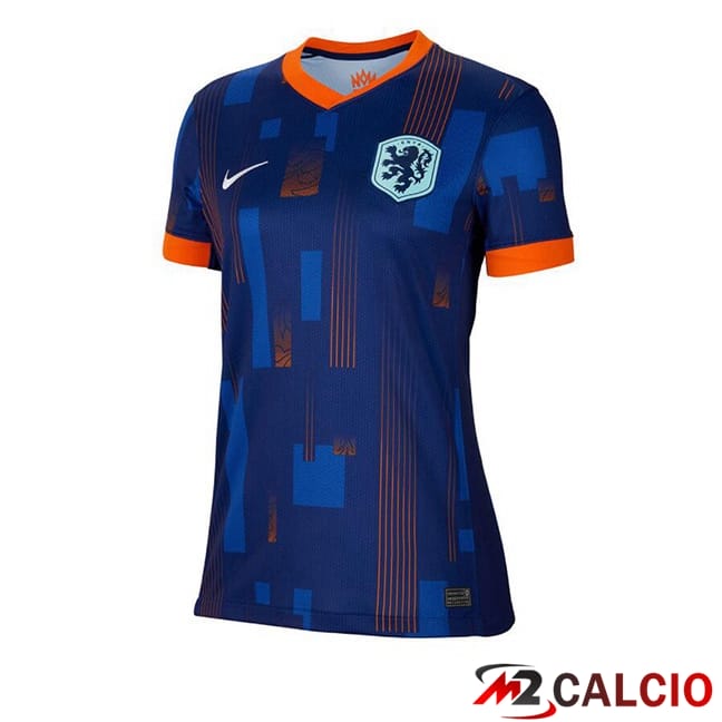 Maglie Calcio Personalizzate,Tute Calcio Squadre,Maglia Nazionale Italiana Calcio | Maglie Calcio Paesi Bassi Donna Seconda Blu Reale 2024/2025