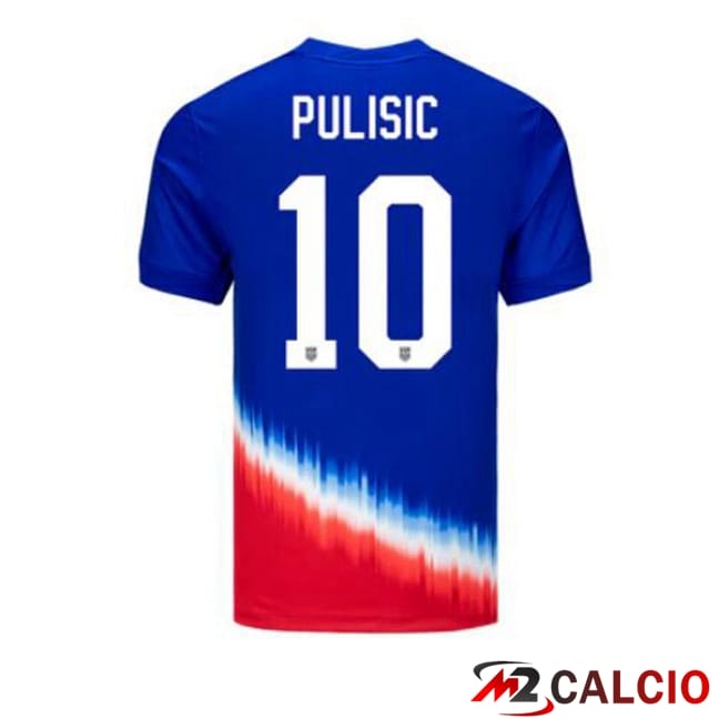 Maglie Calcio Personalizzate,Tute Calcio Squadre,Maglia Nazionale Italiana Calcio | Maglie Calcio USA (Pulisic 10) Seconda Blu 2024/2025