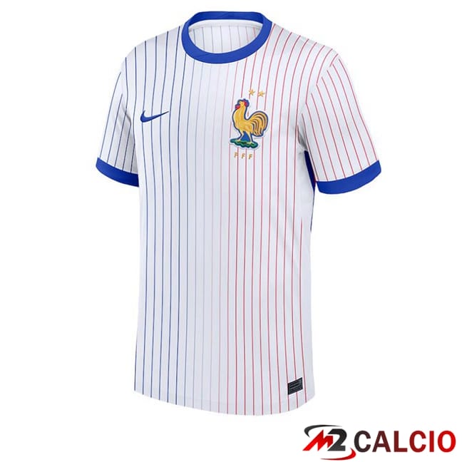 Maglie Calcio Personalizzate,Tute Calcio Squadre,Maglia Nazionale Italiana Calcio | Maglie Calcio Francia Seconda Bianco UEFA Euro 2024