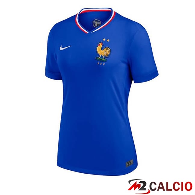 Maglie Calcio Personalizzate,Tute Calcio Squadre,Maglia Nazionale Italiana Calcio | Maglie Calcio Francia Donna Prima Blu UEFA Euro 2024