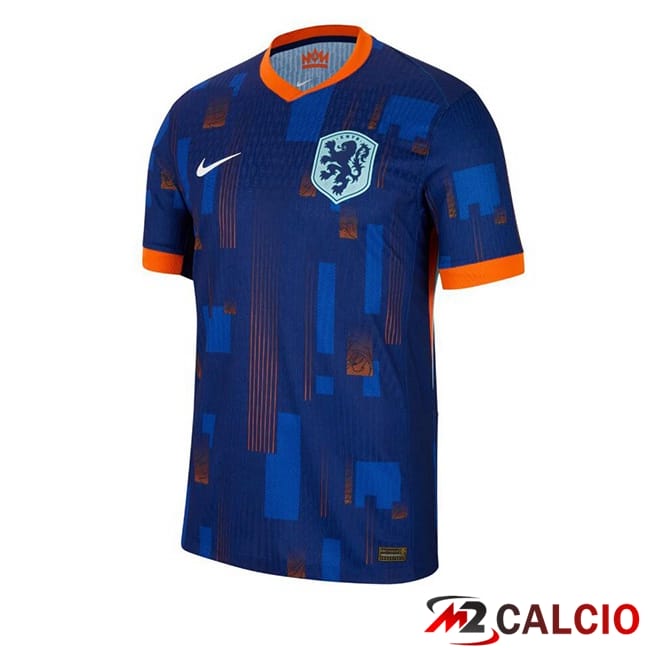 Maglie Calcio Personalizzate,Tute Calcio Squadre,Maglia Nazionale Italiana Calcio | Maglie Calcio Paesi Bassi Seconda Blu Reale UEFA Euro 2024